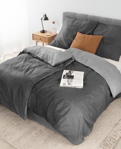 lionto dibea Renforcé omkeerbaar beddengoed van 100% katoen, 135 x 200 cm, kussensloop 80 x 80 cm, 2-delig beddengoed voor elk seizoen, onderhoudsvriendelijk en vormvast, incl. Oeko-Tex-certificaat,
