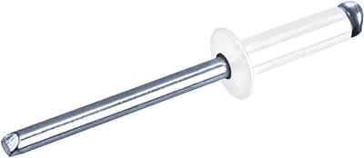 500 Stuks Gelakte Popnagels Ø 4mm - Aluminium Huls met Stalen Doorn - RAL 9010 Wit