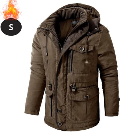 Livano Winterjas - Parka - Heren - Winter - Jas - Volwassen - Stijlvol - Met Capuchon - Donkerbruin - S