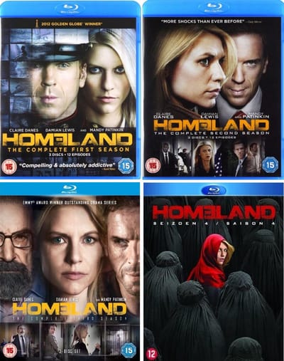 Homeland - Season 1-4 [Blu Ray] (import zonder NL ondertiteling)