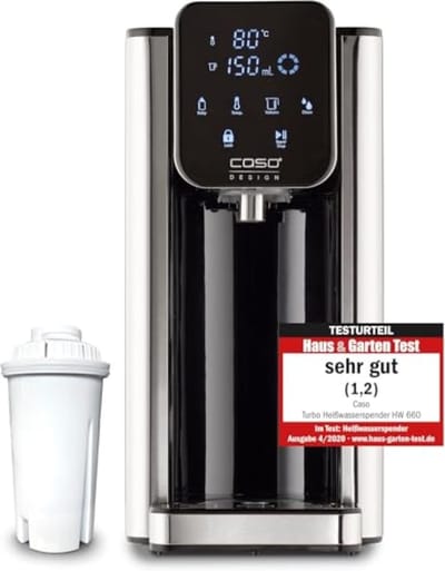 Warmwaterdispenser met 2,7 L reservoir, 7 temperatuurstanden 40-100°C, instelbare waterhoeveelheid, waterfilter inbegrepen