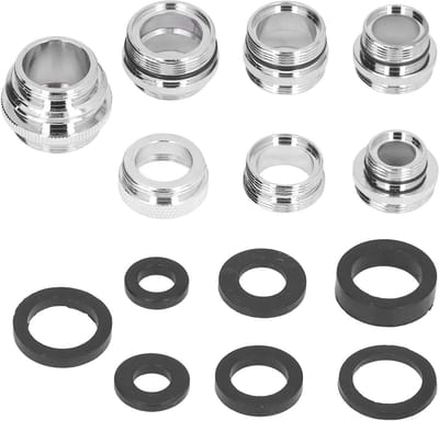 Metalen Kraan Adapter Kit - 7-delig, Voor Keuken & Tuin, Met Pakkingen en Connector Set, Gootsteen Waterbesparende Accessoires