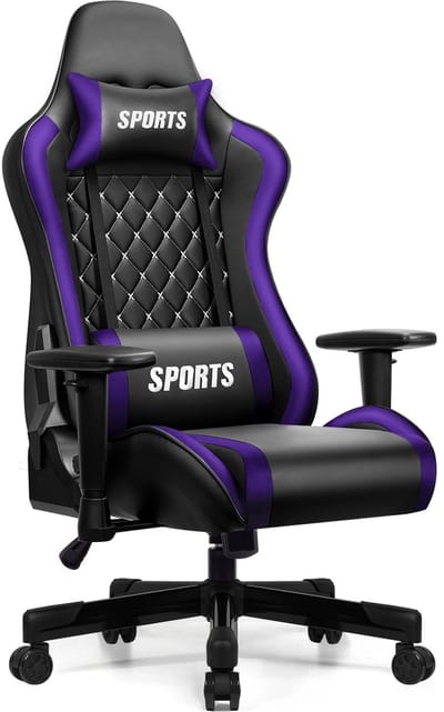 Hiaonyx gaming stoel - gamestoel met 170° verstelbare rugleuning - ergonomisch ontwerp - stevig metalen frame - ultiem comfort - Paars