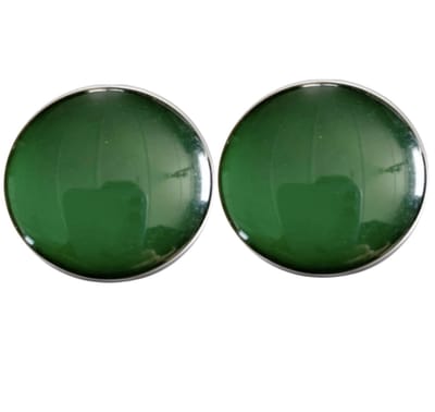 Clip oorbellen -Dennengroen- 2.5 cm -zilverrand- geen gaatje- Charme Bijoux