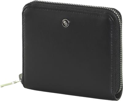 MANDARINA DUCK Leren Portemonnee Downtown Zip Wallet Black Zwart