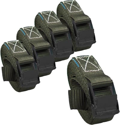 5x Professionele spanband Spanband Klemvergrendeling auto 1-delig 2,5m 250 kg Antraciet