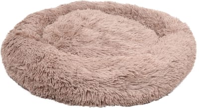Flamingo Hondenmand – Donut Hondenmand – Kattenmand – Ronde Pluche Mand met Antislip – Mand Krems Lichtbruin – Ø70 cm