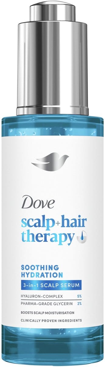 DOVE Scalp + Hair Therapy Serum - Soothing Hydration - verzorging voor hoofdhuid en haar met hyaluroncomplex en glycerine van farma-kwaliteit - 45 ml
