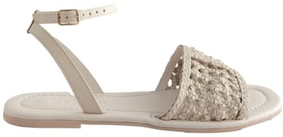 Next - Dames - Geweven platte sandalen - Crème