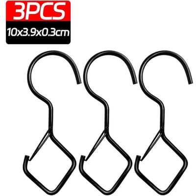 1/10 stuks S-vormige haak met gesp winddicht tuin metaal hangende sluiting keuken pannenrek kaststang kleding opberg hanger haken