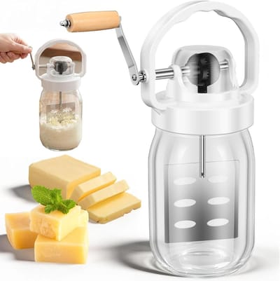 Handmatige Boterkarner - Keuken Blender - Zelf Boter Maken - Klassiek Ontwerp - 15 Liter - Transparant