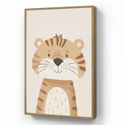 Nachtlampje 70x100 cm - Kinder lamp - Tijger - Wilde dieren - Pastel - Tafellamp kinderkamer draadloos - Slaapkamer lampje - Bedlamp kinderen - Kinderlampje - Wandlamp babykamer - Nachtlampjes