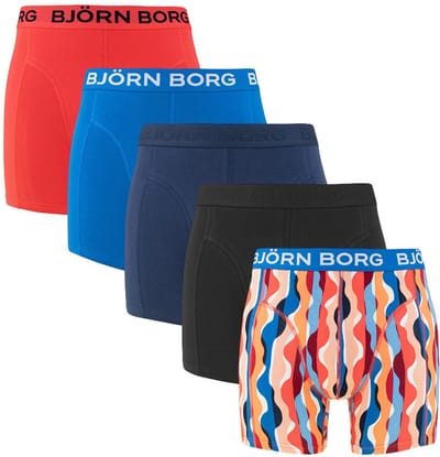 Björn Borg Cotton Stretch Boxershorts Heren Onderbroek Mannen - Multicolour - 5 stuks Maat S