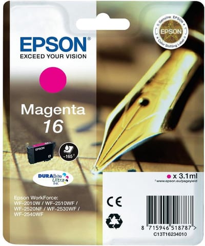 EPSON 16 inktcartridge magenta standard capacity 3.1ml 165 paginas 1-pack RF-AM blister
