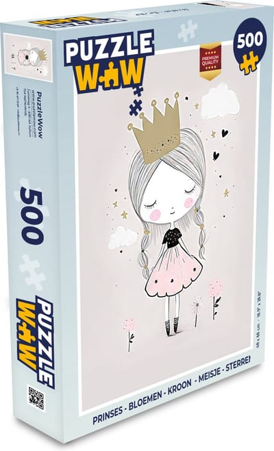 Puzzel Prinses - Bloemen - Kroon - Meisje - Sterren - Legpuzzel - Puzzel 500 stukjes