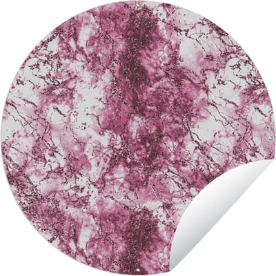 Tuincirkel Marmer - Roze - Luxe - 60x60 cm - Ronde Tuinposter - Buiten