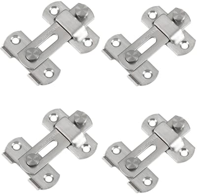 Dailygoody - Klapdeur Vergrendeling - Roestvrijstalen Bolt Lock - Duurzaam en Veilig - Zilverachtig - Voor Schuurdeur en Huisdieren - Pack van 4