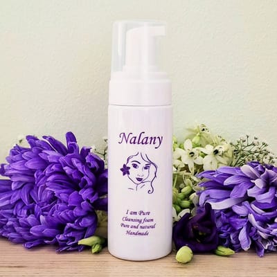 Nalany skincare - I am pure, milde reinigingsschuim, alle huidtypes, dag en nacht, hydraterend, verzachtend, acne, rosacea, gevoelige huid, droge huid, vette huid, gemengde huid, vochtarme huid, puur natuur met lotusbloem en groene thee extract