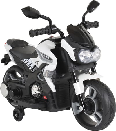 Cangaroo - Houston Elektrische Kinder Motor - Wit - Met Werkende Koplamp, Muziek & USB - Snelheid 7 km/u - Vanaf 3 Jaar - Max. 25 kg
