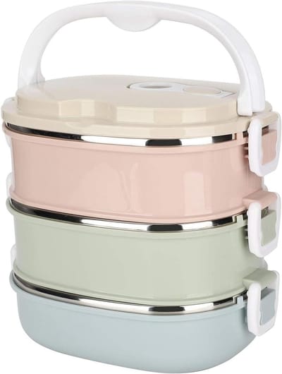 Isolerende thermische lunchbox - Roestvrijstalen voedselcontainer met veiligheidsslot - Draagbare lunchbox voor studenten, kinderen en werknemers