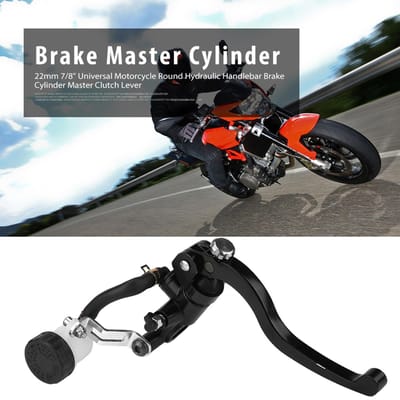 22mm 78  Motorfiets Hydraulische Stuurrempomp Cilinder Hoofdkoppelingshendel Rechts black