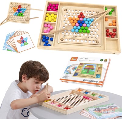 VIGA Houten Speelballen Catch and Match Montessori Legpuzzel