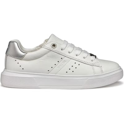 GEOX NETTUNO MEISJES Sneakers - WIT/ZILVER - Maat 36