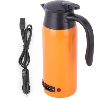 800ml 12V 24V Draagbare Elektrische Waterkoker met Grote Capaciteit Waterverwarmende Mok voor Vrachtwagen Auto GebruikOranje oranje