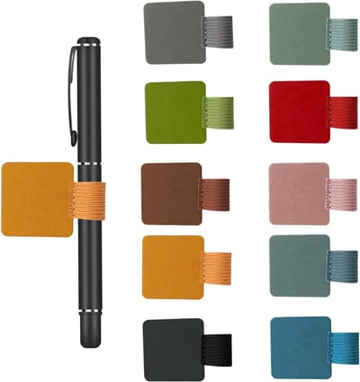 Set van 10 Zelfklevende Elastische Penlussen, Waterdichte en Krasbestendige Pennenhouder voor Tablets, Notitieboeken en Agenda's in 10 Kleuren