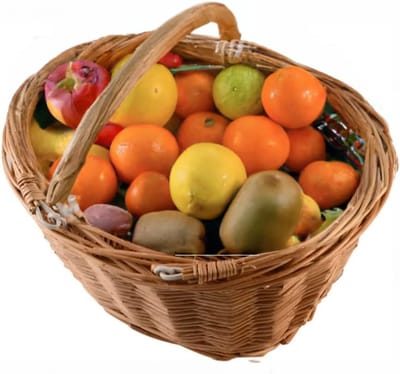 Famanu - Boodschappenmand Riet met Voering, picknickmand met binnenvoering en handvat