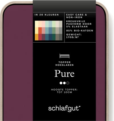 Schlafgut Jersey Pure topper hoeslaken - Eenpersoons - Purple Deep