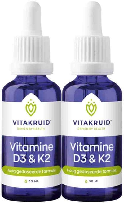 Vitakruid Vitamine D3&K2 - 2 x 30 ml - Voordeelverpakking