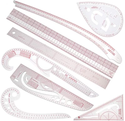 Naai Liniaal Set - Franse Curve Liniaal - Kleding Ontwerpen - Metrische Schaal - 4 Stuks - Transparant