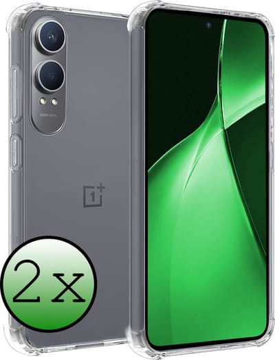 Hoesje 2 Stuks - Geschikt voor OnePlus Nord CE 4 Lite - Sterk & Shockproof - Siliconen Case - Back Cover - Telefoon Hoes Shock Proof - Transparant