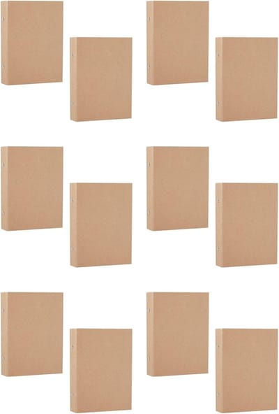 Hervulbare Ringbanden - Losbladige Mappen - Documenten Organiseren - Set van 12 stuks - A5 Formaat - Natuurlijk Kraft
