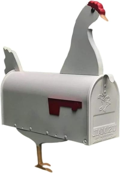 Brievenbus Koeienvorm - Dieren brievenbus - Post ontvangen - Weerbestendig metaal - 35x20x10 cm - Kip