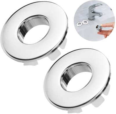 Dailygoody - Wastafeloverloopafdekking - Reserveonderdelen voor wastafel - Zilver - Universele overloopafdekkingen - Geschikt voor badkamer - 2 stuks