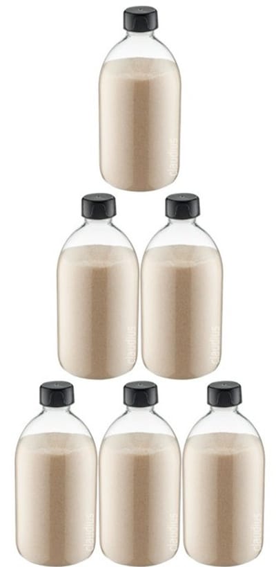 Scrubzout Amandel 650 gram - Fles met zwarte dop - set van 6 stuks - Hydraterende Lichaamsscrub