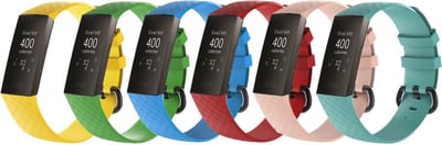 KELERINO. Siliconen bandje geschikt voor Fitbit Charge 3 / Charge 4 - 6-pack - Zomer - Small