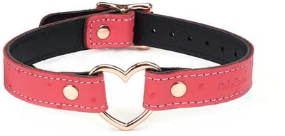 Liebe Seele - Angel's Kiss - Smalle Choker Met Hartvormige Ring - Luxe En exclusief ontwerp - Roze/Rosé Goud