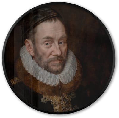 Poster in lijst Rond - Fotolijst 60x60 cm - Posters - Willem van Oranje - Schilderij - Oude meesters - Kunst - Ronde posterlijst zwart - Decoratie - Wanddecoratie woonkamer - Muurdecoratie slaapkamer