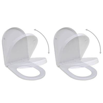 vidaXL - Toiletbrillen - met - soft-close - deksels - 2 - st - kunststof - wit