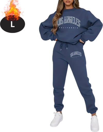 Nivard Joggingpak - Huispak - Volwassenen - Trainingspak - Comfortabel - Joggingsbroek - Tracksuit - Dames - Marineblauw - L