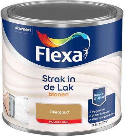 Flexa - Strak In De Lak Binnenlak Hoogglans - Okergoud - Mengverf - 500 Ml