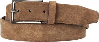 BOSS leren heren riem - koperkleurig