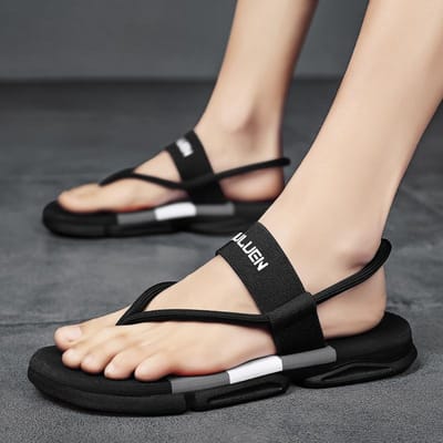 Zomer Heren Slippers Antislip Slijtvast Binnen Slippers Buiten Mode Strand Sandalen Licht Ademend Heren Slippers 41 black