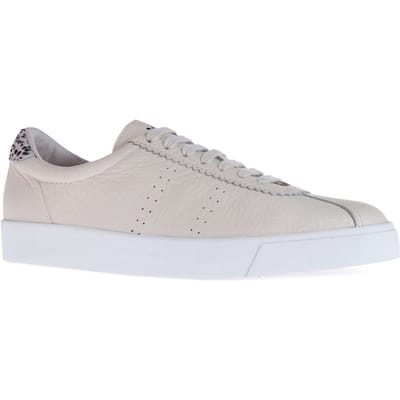 Superga Dames/Dames 2843 Club S Dalmatiërprint Tumbled Leather Trainers (Beige Gesso)