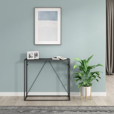 Console tafel Austevoll 90x30x80 cm staal zwart