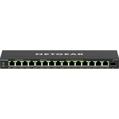 Netgear GS316EP-100PES 16-Port PoE+ Gigabit Ethernet Plus Switch (180W) with 1 SFP Port