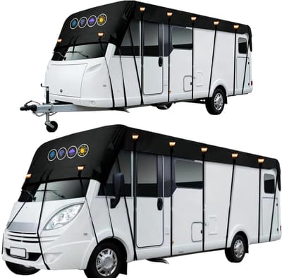 Motorhome Dekzeil - Caravanhoes Campertent - Voertuig Beschermen - Heavy Duty 600D Oxford - 65 x 3 m - Grijs